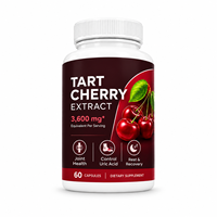 Capsules d'extrait de cerise acidulée Bioby OEM 3600mg - Santé des articulations et soutien osseux - Naturel, sans OGM, testé en laboratoire, complément en marque blanche