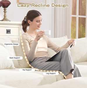 Sofá Modular Seccional Extra Grande Cloud Couch con Otomana - Asientos Profundos y Anchos de Pana Afelpada, Diseño Moderno, Ideal para Hoteles y Villas, Lavable - Product Image 6