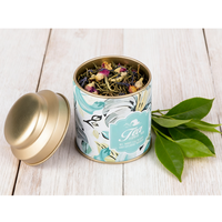 Boîte à thé vintage en métal vide avec couvercle, motif floral rose à pois, cylindrique, vente en gros, directement de l'usine, approvisionnement en vrac