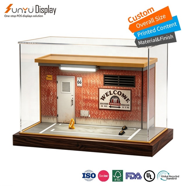 Wholesale Custom Acrylic case Display Box Exhibition Car Model Toys anti UV protection display Showcase