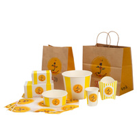 Boîte en carton personnalisée pour emballage alimentaire, pliable, pour frites, poulet, hamburgers, à emporter, avec logo imprimé