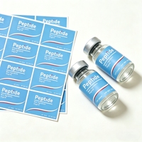Bouteille de supplément de peptides 11,2 ml 5 ml 10 ml avec étiquette personnalisée imperméable, autocollant adhésif en verre et plastique pour la santé et l'amincissement