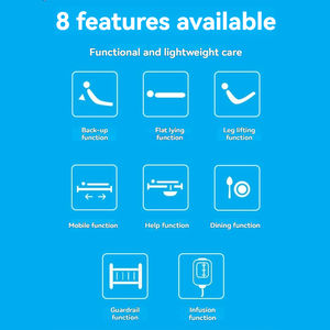 Multi-funzionale singolo doppio Shake letto di cura casa ascensore manuale letto per anziani paralizzati con altezza regolabile - Product Image 6