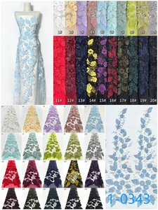 Thiết Kế Mới Rhinestone Hoa Lưới Vải Cưới Pha Lê Sequined 3D Đính Cườm Nặng Ren Thêu Vải Tuyn Lưới Vải Cho Phụ Nữ - Product Image 6