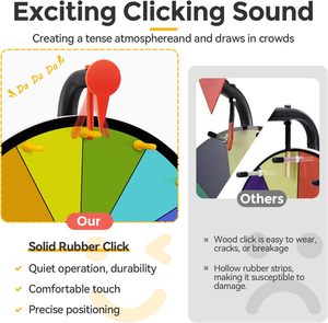 Rueda de premio de color montada en la pared de 12 pulgadas o rueda giratoria de <span class=keywords><strong>ruleta</strong></span> de mesa, carnaval, juegos de giro de ganar fortuna - Product Image 6