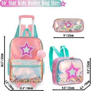 <span class=keywords><strong>Mochila</strong></span> con Ruedas para Niñas, Juego de <span class=keywords><strong>Mochila</strong></span> Escolar con Ruedas, Lonchera, Estuche para Lápices, <span class=keywords><strong>Mochila</strong></span> Escolar con Ruedas para Niños - Product Image 4