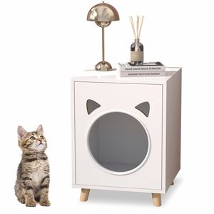 Casa <span class=keywords><strong>de</strong></span> <span class=keywords><strong>Madera</strong></span> para Gatos con Muebles Desmontables <span class=keywords><strong>de</strong></span> Tela, Cama Colgante, Percha, Rascador para Gatos CNLF - Product Image 1