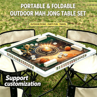 Table de mahjong portable Champion Finals Pattern pour l'extérieur, table de jeu pliable pour mahjong américain de 30 mm