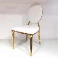 Chaises et tables en acier inoxydable avec dossier en PU pour événements, chaises de mariage pour événements de mariage - En stock
