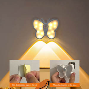 Veilleuse LED Papillon à Détection Corporelle 5V Rechargeable, Intelligente et Dimmable pour Couloir, Mur, Armoire, Sans Câblage - Product Image 3