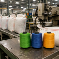 Hilo de poliéster 100% personalizado de un solo color para sacos o bolsas tejidas, de fábrica 103 104