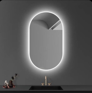 Bắc Âu hình bầu dục dẫn phòng tắm Gương phòng tắm ánh sáng với gương màn hình cảm ứng treo tường sương mù gương - Product Image 6