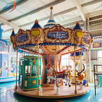 Carrusel de 16 Asientos para Niños y Adultos, Atracciones de Parque de Diversiones, Juegos Mecánicos para Familias