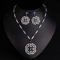 Accessoires transfrontaliers : Collier de mariée rétro européen et américain, ensemble de boucles d'oreilles, ensemble deux pièces en zircon, chaîne de clavicule