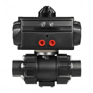 COVNA Vanne à boisseau sphérique à commande pneumatique double action, double union, UPVC, pour eau, avec fenêtre de 90 jours, OEM - Product Image 2