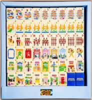HIMORE Ensemble de tuiles de Mahjong de luxe américain, design moderne haut de gamme, pour 4 joueurs, divertissement de casino, en acrylique, personnalisable