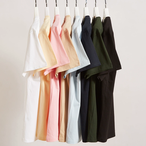 T-shirt à manches courtes pour homme en coton 230g, col rond, couleur unie, base simple, uniforme de groupe, entrepôt de Yiwu - Product Image 1