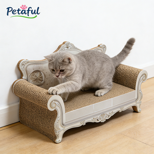 מיטת ספה מפוארת ומודרנית לחתולים, גדולה, מקרטון, בצורת לאונג', משטח גירוד לחתולים - Product Image 1