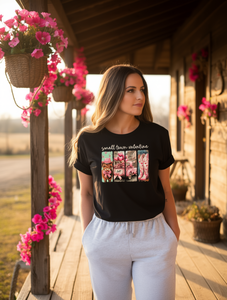 T-shirt da donna Small Town Valentine a maniche corte, in cotone, girocollo, stampata, per San Valentino, primavera estate, vestibilità regolare - Product Image 2