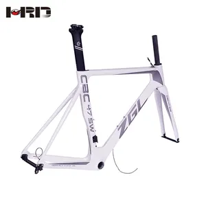 卸売自転車部品ZGL-CRB67ホワイトVブレーキロード自転車フレーム470/500/520/540/560/580(mm) カーボンファイバーフレームバイクフレーム