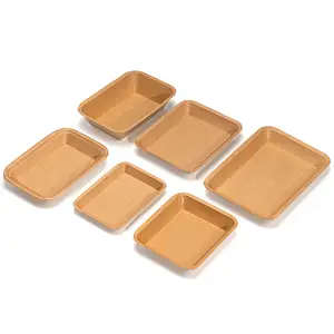 Disposable Brown Kraft Paper Boat Paper Food Tray