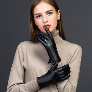 BPU04 — gants en <span class=keywords><strong>cuir</strong></span> PU noir, Simple, tendance, vente en gros, pour l'extérieur, pour la conduite d'<span class=keywords><strong>hiver</strong></span>, pour femmes - Product Image 4