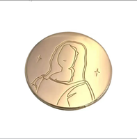 Miroir de poche personnalisé avec logo, en acier inoxydable, double face, pliable, avec revêtement en époxy