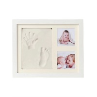 Ensemble cadeau pour nouveau-né, accessoires pour bébé, cadeau d'argile, main, pied, cadre photo, empreinte de main, souvenir en argile colorée