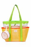 Sac de bain en maille avec logo personnalisé, séparation humide/sec, 6 poches, grande capacité, sac fourre-tout avec pochette ronde amovible