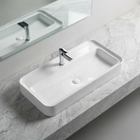 Lavabo de salle de bain en céramique haute température à poser sur comptoir