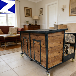 Modernes Zusammenklappbares Holz-Hundehaus für Innenbereich Luxuriöse Haustier-Villa Wasserdichter Hundezwinger für Große Hunde OEM ODM - Product Image 3