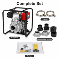 Pompe à eau diesel 4 pouces auto-amorçante portable à démarrage électrique 40m³/h à haut débit pour transfert, irrigation et drainage agricole