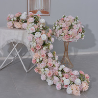 Chemin de table floral en soie pour mariage, décoration de chemin de cérémonie, rangée de fleurs pour arche de mariage, fleurs en soie pour la maison et les mariages