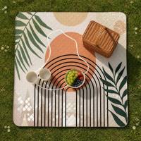 Tapis de pique-nique matelassé pliable pour l'extérieur, grande couverture de plage portable, tapis de camping, pique-nique, parc, plage, voyage, style bohème