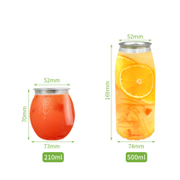 Bouteilles de jus et canettes de boisson 250ml 330ml 400ml 500ml 700ml en PET avec couvercle en aluminium à ouverture facile, vides, sérigraphiées