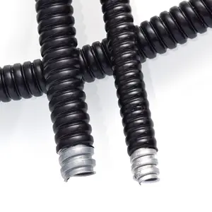 JDD diameter 6 to 100mm optical flexible metal conduit Galvanised Steel conduit with PVC Coating black