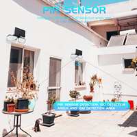 Lampe solaire murale à double tête détachable avec détecteur de mouvement IP65 LED pour extérieur, jardin, cour, patio
