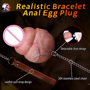 Silicone Anal Beads Secure <b>Chain</b> Anal <b>Plug</b> for SM Sensory Play Realistic Anal Balls Set for Beginners BDSM Fetish Anal Training - Product Image 1