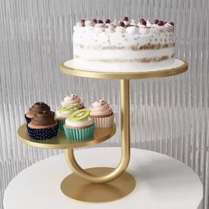 Offre Spéciale or blanc métal gâteau séparateur gâteau Dessert support présentoir mariage fête fête approvisionnement - Product Image 4