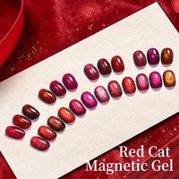 BORN PRETTY PRO OEM Fabricant Tpo Hema Free Red Gel Polish Set 15ml Water Light Winter Cat Eye Gel Varnish for Nail Supply