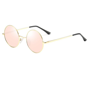 Occhiali da Sole Polarizzati a Specchio Rotondi in Metallo Stile Retrò Lennon 2026 di Tendenza per Uomo e Donna, con Cerniera a Molla di Alta Qualità, Lenti Nere, Logo Personalizzabile - Product Image 5