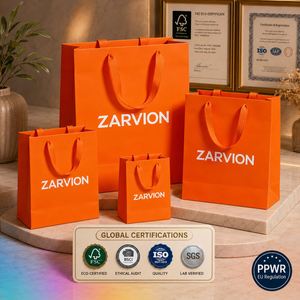 <b>Luxury</b> Embossed Kraft Paper <b>Gift</b> <b>Bags</b> with Ribbon Drawstring Closure Recyclable for Jewelry Cosmetics Premium Brand Packaging - Product Image 2