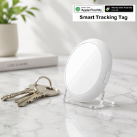 Traceur GPS intelligent MFI double système compatible avec la fonction Localiser pour AirTag, Android, localisateur de clés, portefeuille, sac, carte, Google Find Hub