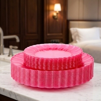 Assiettes jetables en plastique de 6, 7, 9 et 1025 pouces, de couleur unie, style moderne et minimaliste, pour salades de fruits