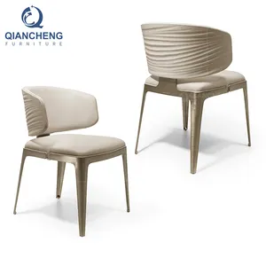 Foshan shunde-Silla de comedor con marco de metal chapado en oro, de acero inoxidable, para hotel y sala de estar