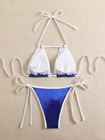Bikini sexy deux pièces uni pour femme, maillot de bain couleur unie, nouveau style d'été, ensemble bikini push-up, maillot de bain OEM