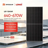 Panneaux solaires Longi Hi-MO X10 640W 645W 650W 655W 660W 665W 670W à prix de gros, garantie 30 ans pour toitures d'usines industrielles