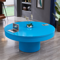 Table de billard de luxe haut de gamme, ronde, sur mesure, 6 pieds, forme brillante, multicolore, en marbre, avec table à manger