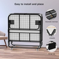 LUXMARS Lit d'appoint pliable portable pour adultes, matelas roulant, cadre en fer, design moderne, gain de place, idéal pour l'école et l'appartement