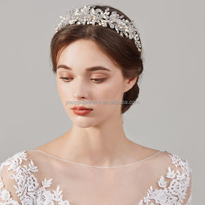 اليدوية حجر راين كريستال أنيق قبعة الزفاف الشعر تاج بو زهرة الزفاف حفلة موسيقية حزب تيجان وإكسسوارات للشعر - Product Image 6